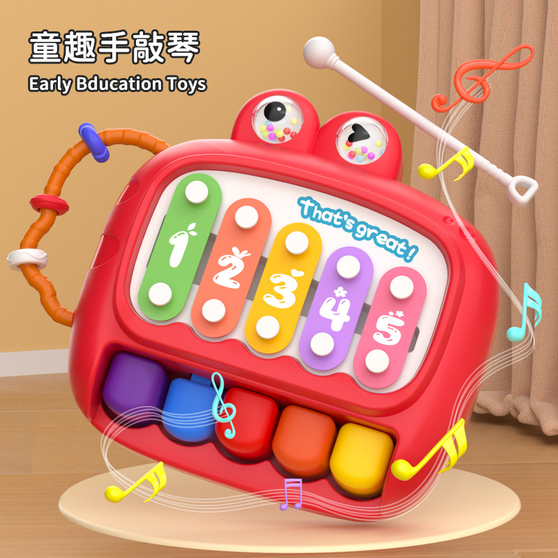 儿童钢琴玩具二合一手敲琴男女宝宝婴幼儿早教益智乐器音乐可弹奏