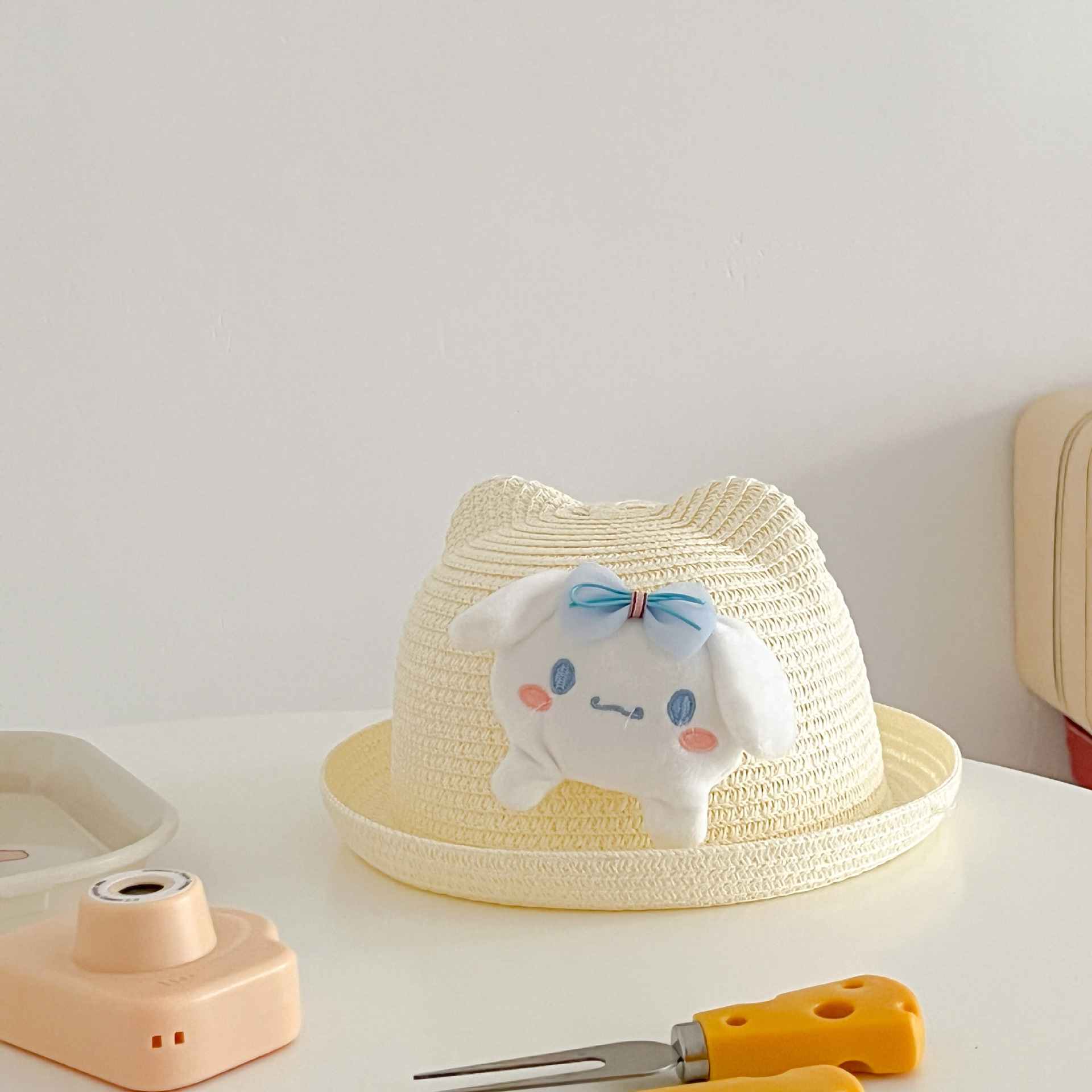 New Hot Sale Children's Cinnamoroll Babycinnamoroll Sun Hat Summer Baby Cute Baby Straw Hat Cartoon Ears Sun Protection Hat