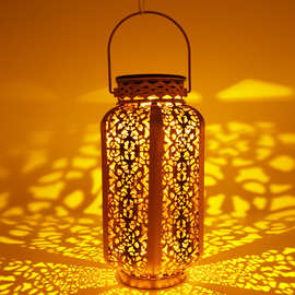 亚马逊镂空铁艺冬瓜造型灯 led照明景观装饰灯 户外庭院挂饰灯笼