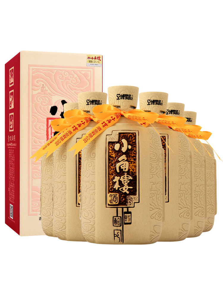 小角楼1958浓香型白酒整箱500ml*6瓶装纯粮食酒瓦罐包装团圆小酌