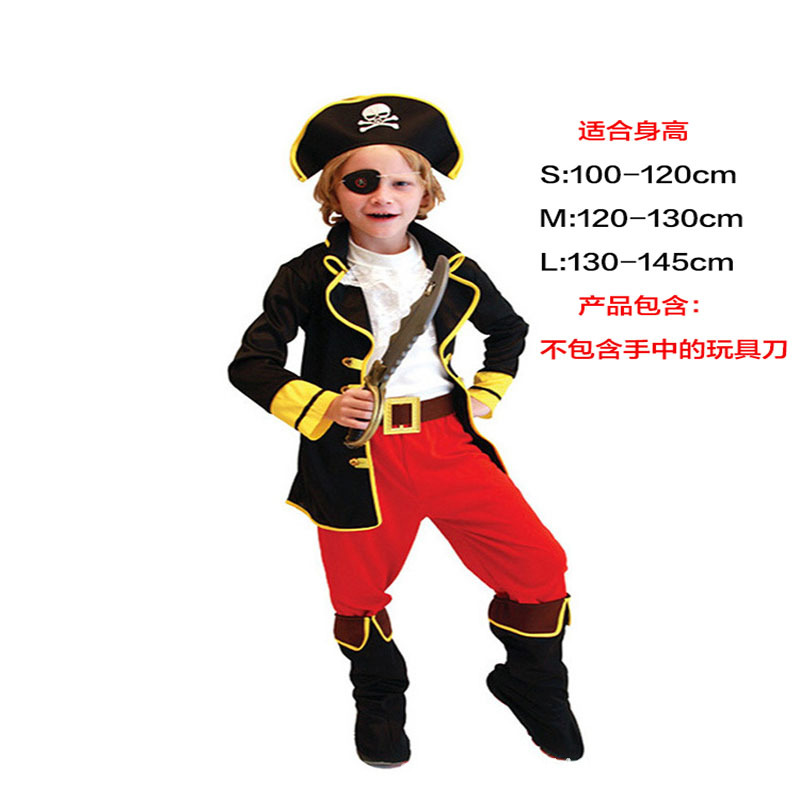 Halloween Performance Costume Makeup Stage Children's Clothing Caribbean Children Little Pirates Performance Costumes