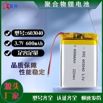 厂家锂电池603040聚合物600ma成人玩具锂物电池监控器 充电锂电池