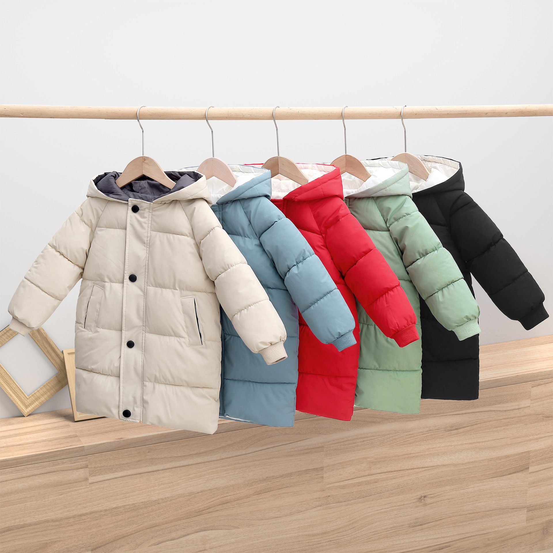 2023 New Children's down and Wadded Jacket Boys' Mid-Length Girls' Winter Clothing Korean Style Cotton-Padded Clothes Baby Thickened Wholesale