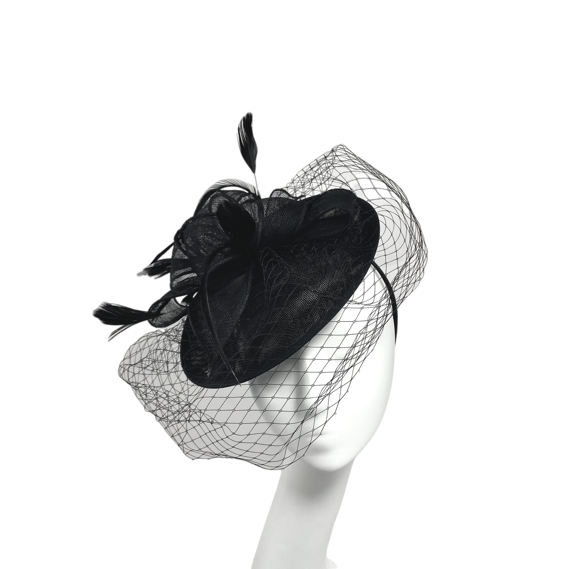 欧式亚马逊手工麻纱发饰 神秘面纱头饰西式宴会女士礼帽