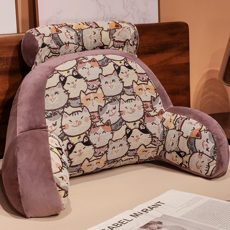卡通涤棉提花靠垫床头靠垫软包护腰靠枕大靠背孕妇沙发抱枕宿舍床