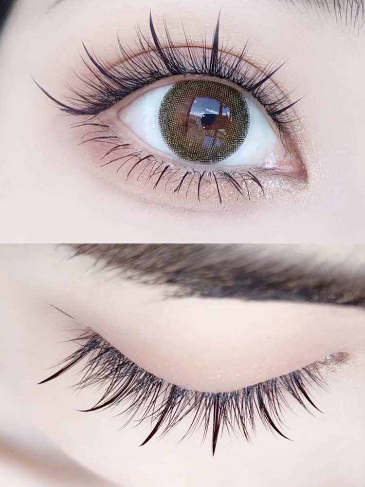 萌睫尚品多尺寸混合装单簇朵毛假睫毛a型鱼尾夹心芭比下睫毛嫁接