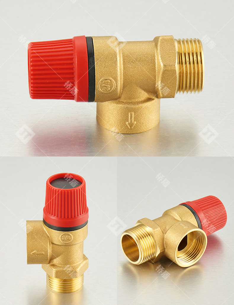 桥盾壁挂炉热水器配套黄铜泄水阀4分二通式封闭安全阀安全泄压阀
