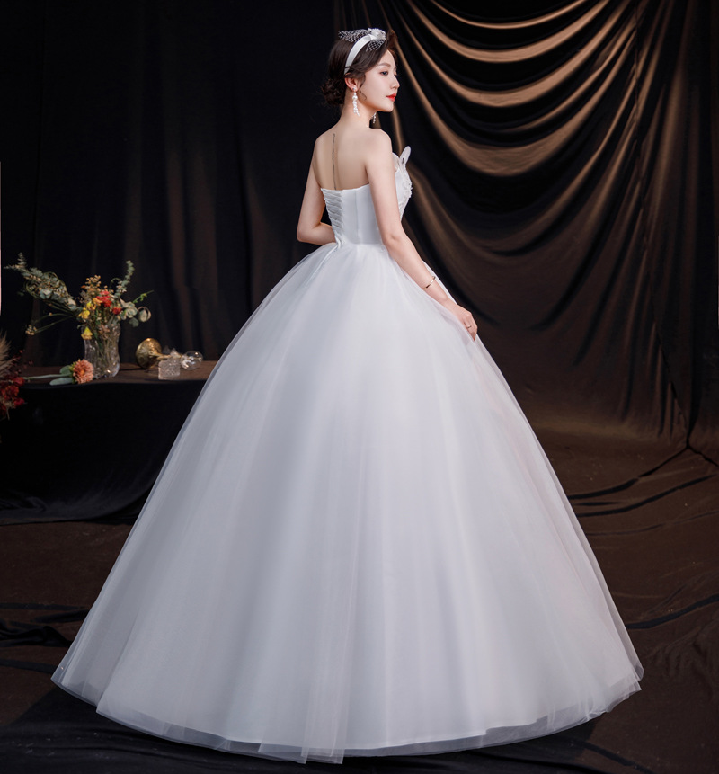 抹胸婚纱礼服2106新款法式新娘女简约森系批发梦幻齐地气质轻