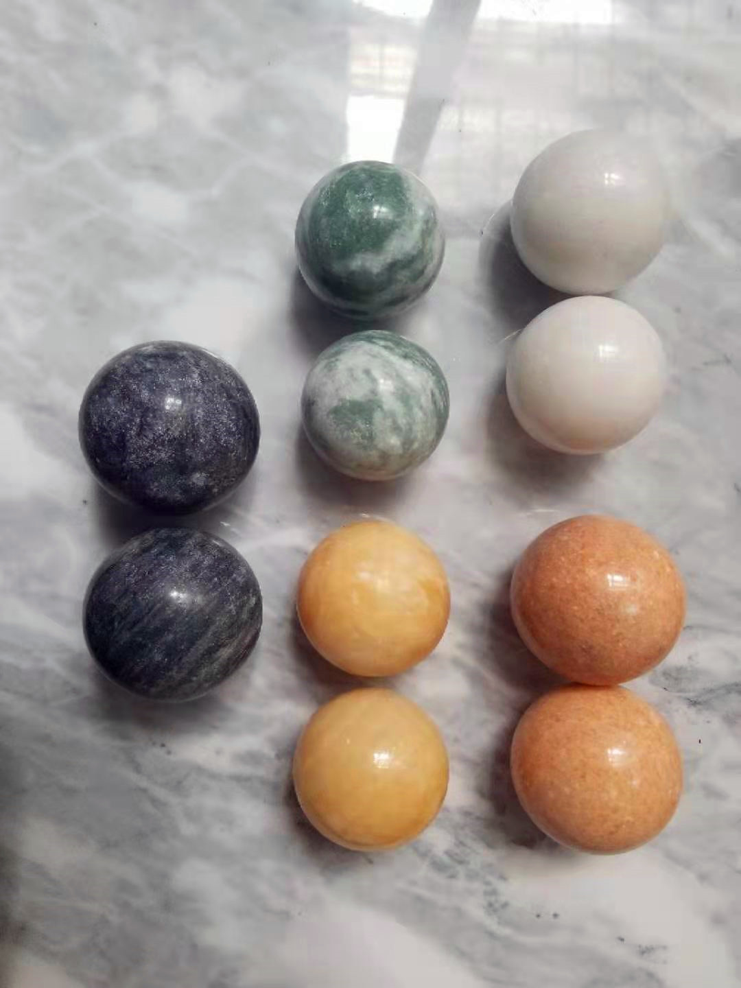 玉石健身球大理石手球鼠标手保健球中老年人按摩康复实心球厂家