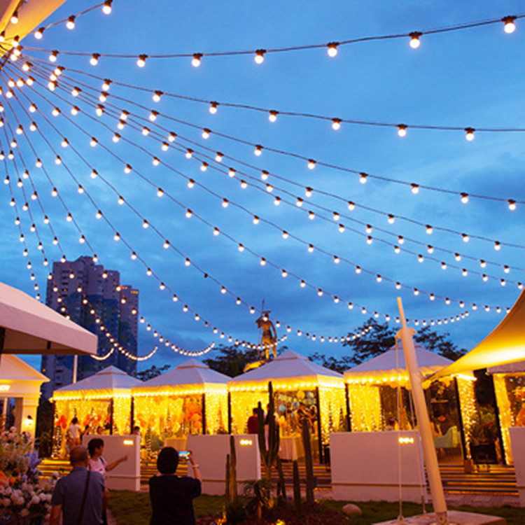 户外led彩灯串灯防水夜市挂灯小灯泡阳台灯串布置家用庭院装饰灯