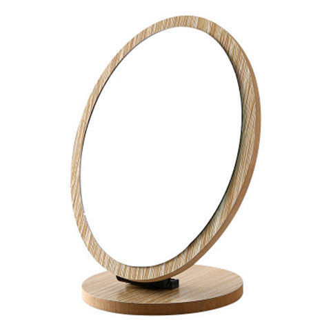 Wooden Desktop Makeup Mirror Children Can Stand and Fold Single Vanity Mirror Student Portable Dormitory Table Mirror Large and Small Size