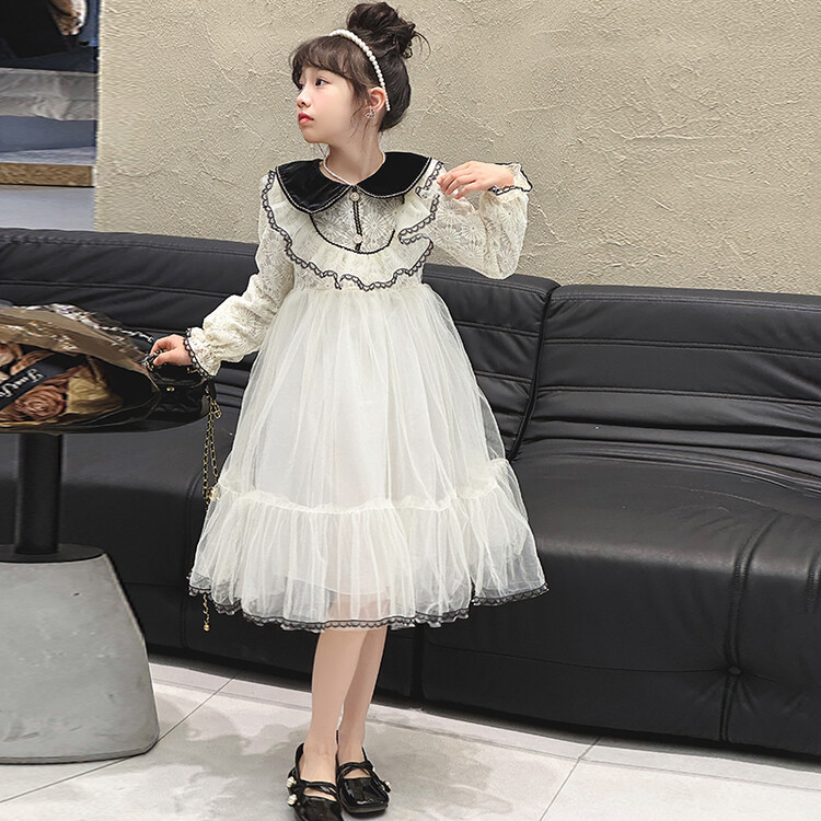 儿童服装女中大童春季女孩连衣裙女童公主裙春款大摆裙子跨境代发