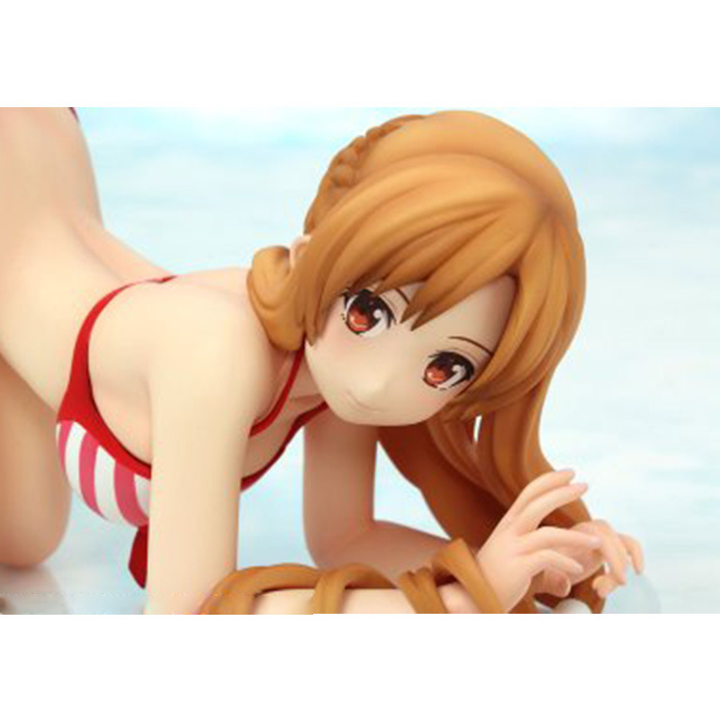 刀剑神域亚丝娜趴姿泳装宅男手办动漫二次元手办手机支架车载摆件