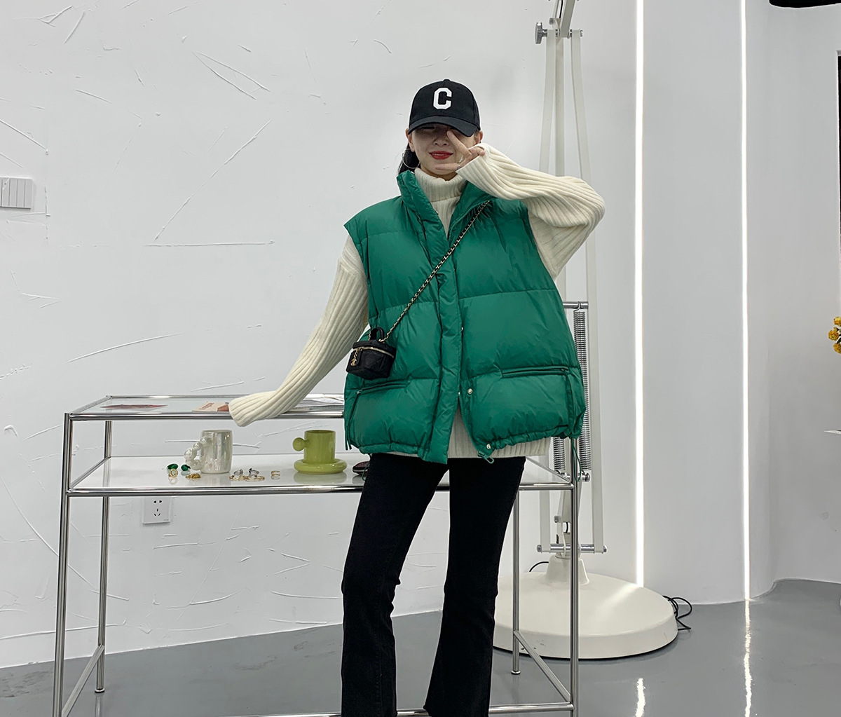 莉之绮 羽绒马甲女冬季新款宽松立领拉链坎肩外穿马甲外套111717