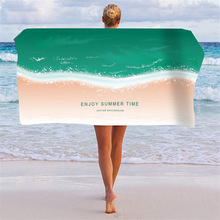 欧美跨境爆款沙滩巾印花大毛巾成人速干日光浴海边吸水沙滩浴巾