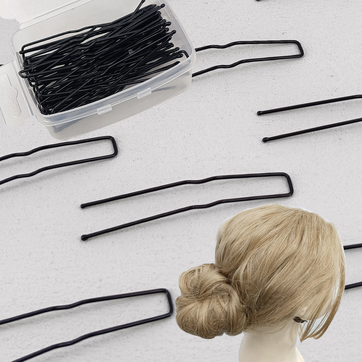 36根盒装1.4*78mm跨境新娘盘发影楼插针固定发夹拱形点头U型夹