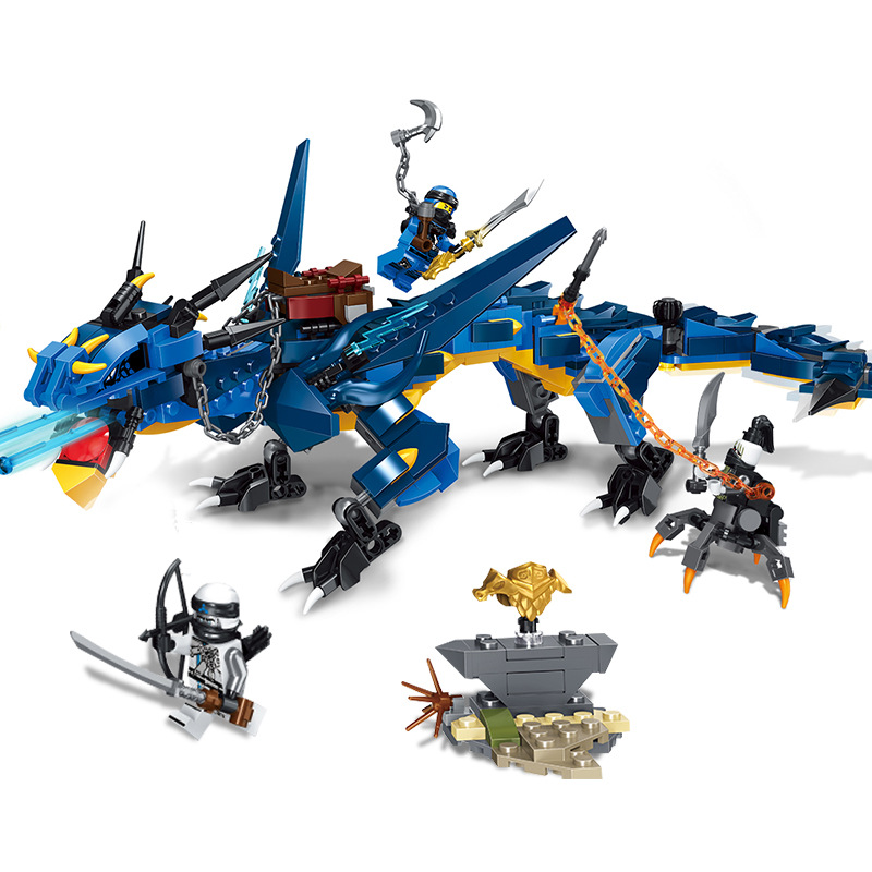 乐多幻影忍者龙族雷电狂风暴龙拼装积木兼容乐高儿童玩具76035