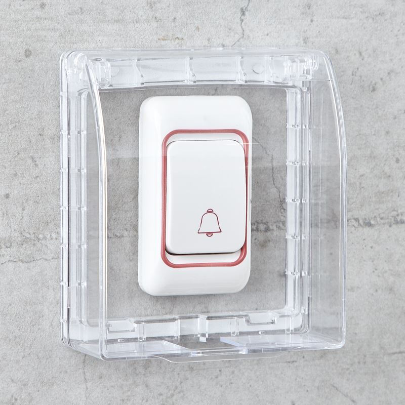 防水盒无线门铃室外防雨盒家用开关按钮防尘罩遥控门玲透明保护保