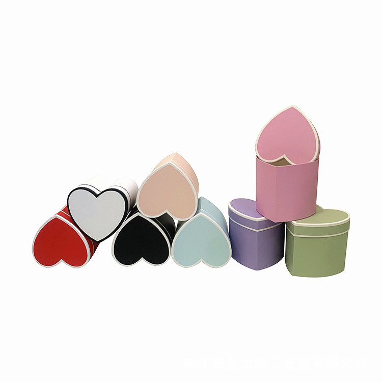 cross-border e-commerce macaron color fashion single small heart-shaped flower arrangement box flower gift box flower box gift
