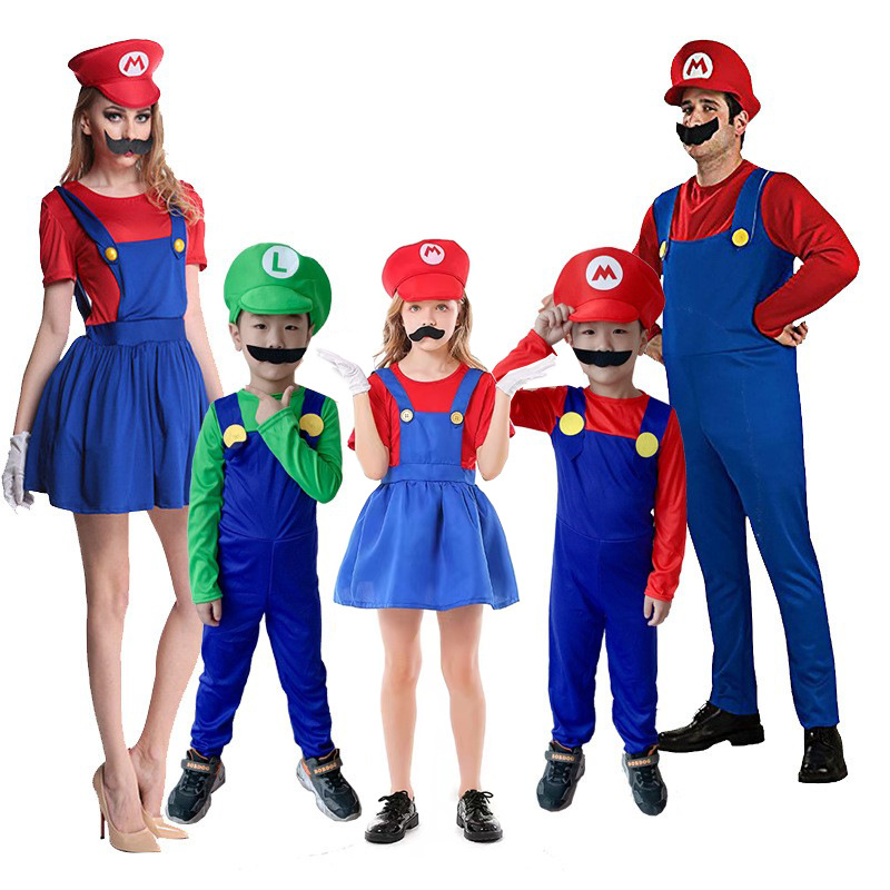 Super I-level Mary Clothes Children's Skirt Mario cosplay Stage Halloween Costume Mario Men and Women image