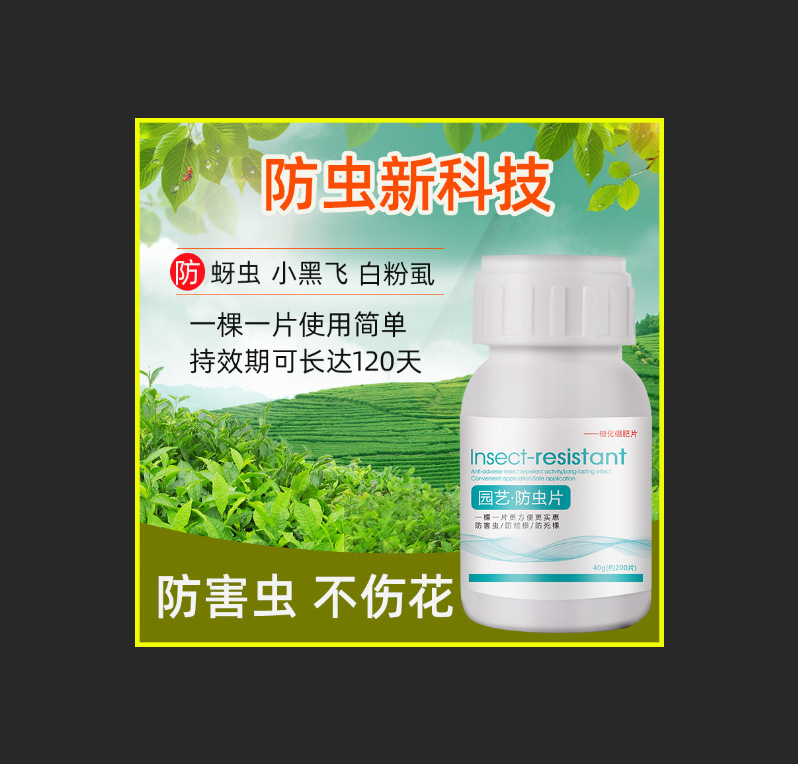 家用花卉多肉绿植盆栽 防虫片 防小黑飞蚜虫蓟马白粉虱小菜蛾飞虫