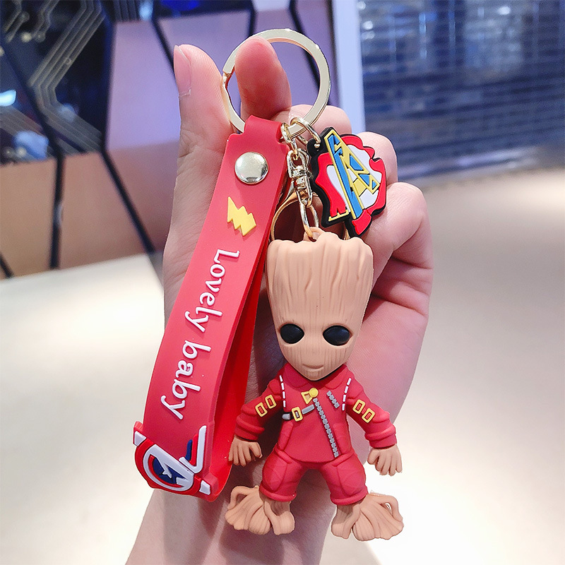 Creative Cartoon Little Tree Personality Lute Key Chain Men's and Women's Schoolbags Doll Key Pendants Car Pendant Keychain