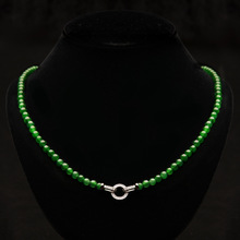 加工定制天然A货翡翠珠串散珠圆珠项链手串珠链5mm冰种阳绿小米珠