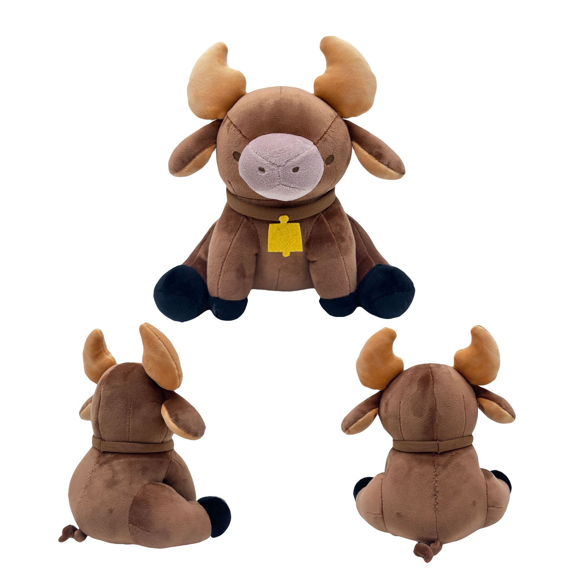 跨境新品palia chapaa plush帕利亚棕色坐姿小牛毛绒挂件玩偶公仔