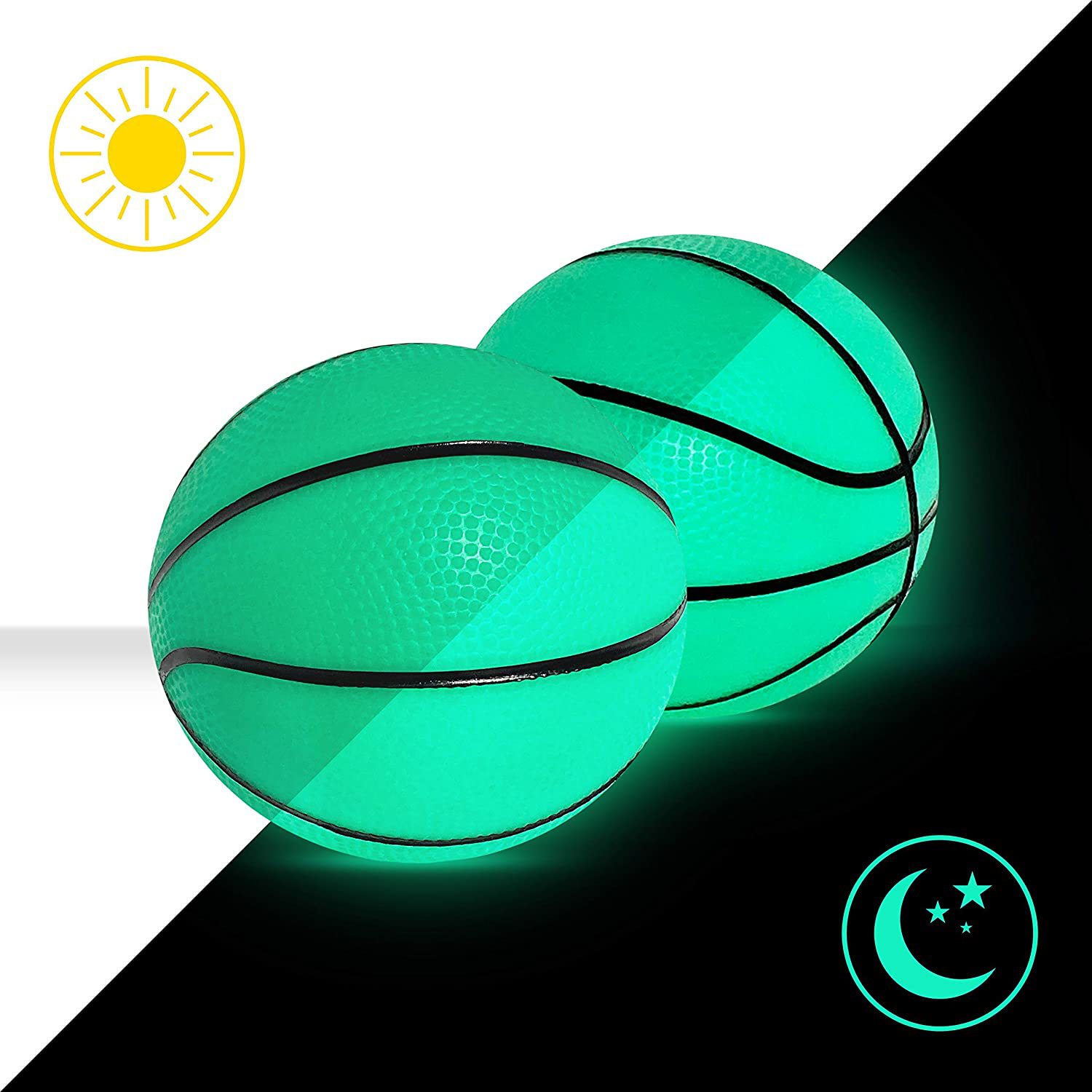 New Luminous Basketball Luminous Fluorescent Small Basketball Pvc Inflatable Indoor Outdoor No. 2 3 Ball Elastic Ball