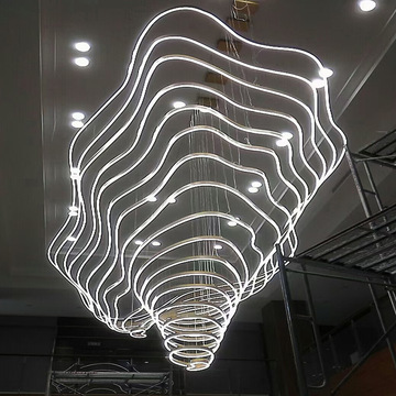 酒店大堂异形吊灯别墅客厅山脉造型灯定制宴会厅售楼部餐饮工程灯
