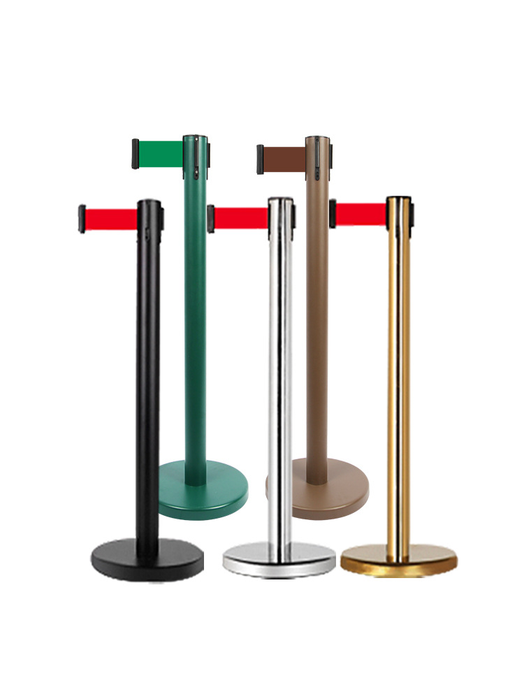 批发排队护栏路障隔离带伸缩带不锈钢警戒隔离线一米线栏杆警示带