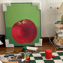 小众波普艺术chic风格撞色水果红色苹果柠檬装设计工作室装饰画
