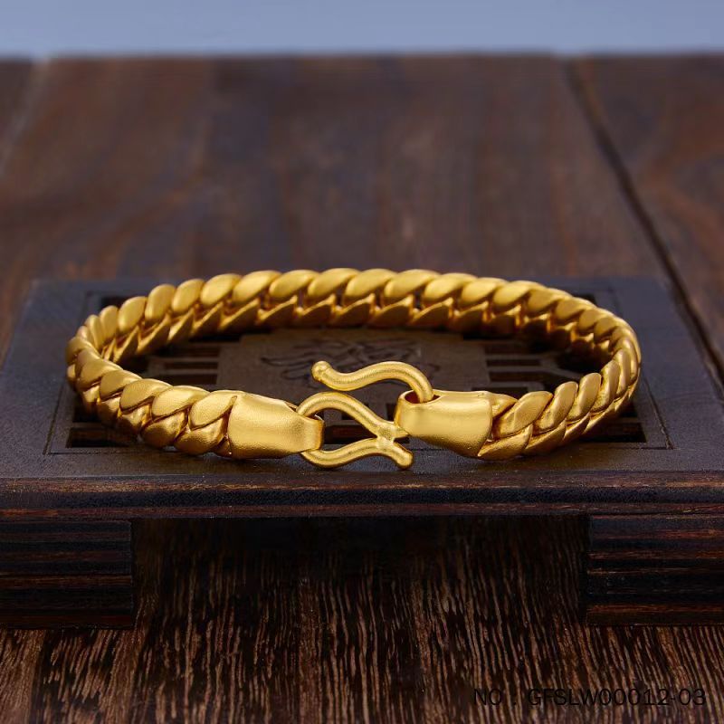 正品足金手链足金9999古巴链男士手链水贝黄金工厂批发假一赔十