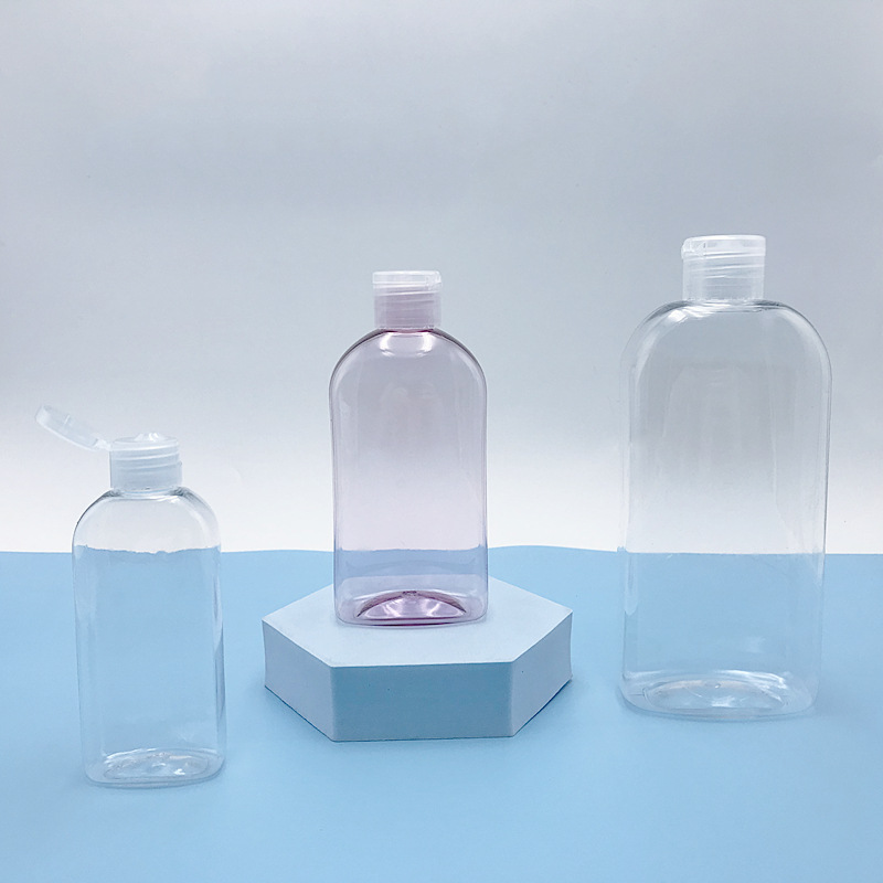 批发30ml60ml100ml250ml免洗洗手液瓶挤压扁瓶便携凝胶翻盖瓶