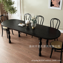 定制全实木餐桌法式复古轻奢吃饭桌家用小户型设计创意工作台桌子