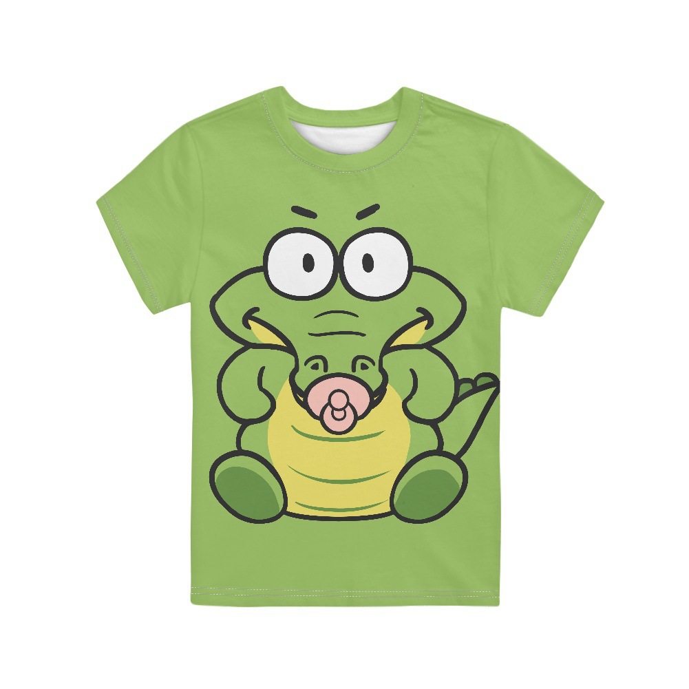 etsy卡通鳄鱼t恤儿童短袖服装夏季童装t恤上衣动漫动物服饰一件起