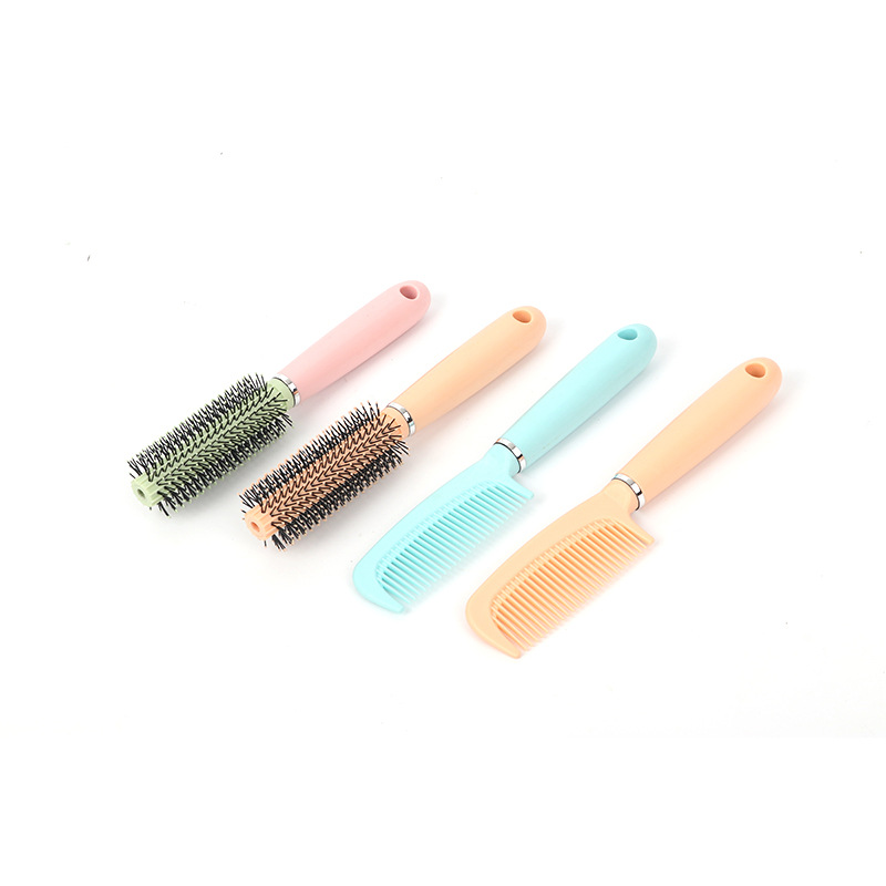 Household Blowing to Make Hair Style Hair Curling Comb Rolling Comb Massage Comb Hairdressing Comb Portable Red Cylinder Styling Comb