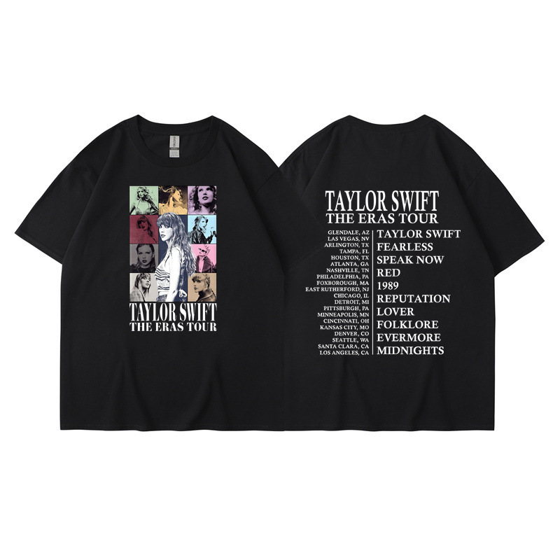 跨境亚马逊新款趣味动漫字母图案印花t恤休闲宽松男女潮牌上衣