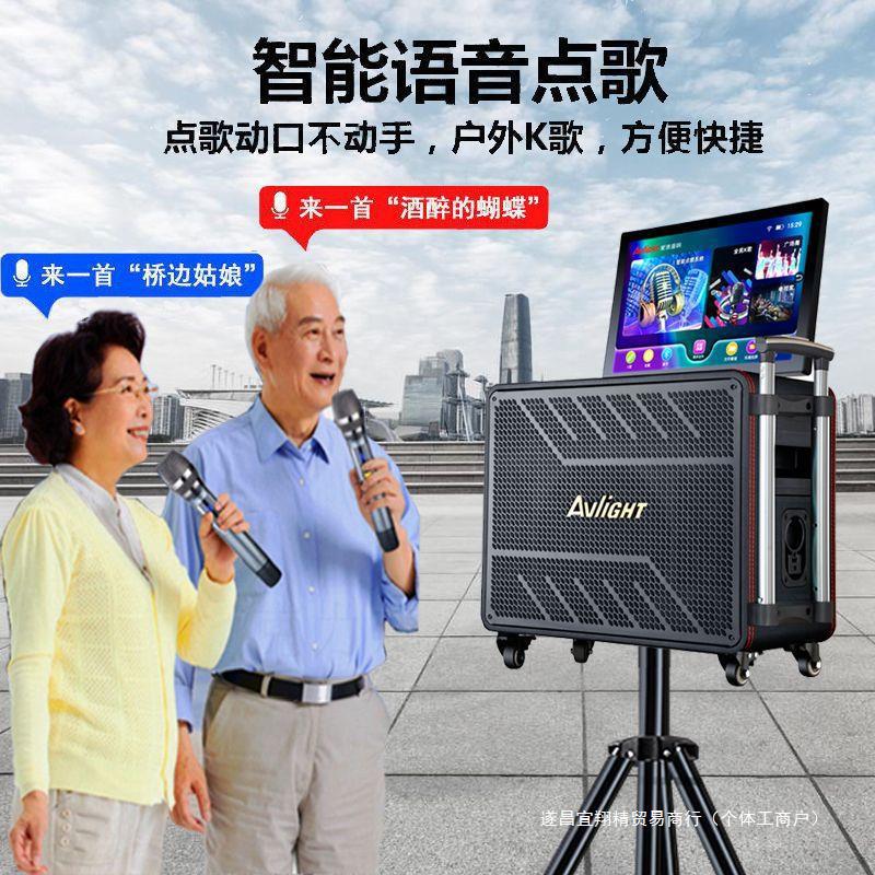 爱浪广场舞音响大功率户外移动ktv便携家用卡拉ok唱歌音箱一体机