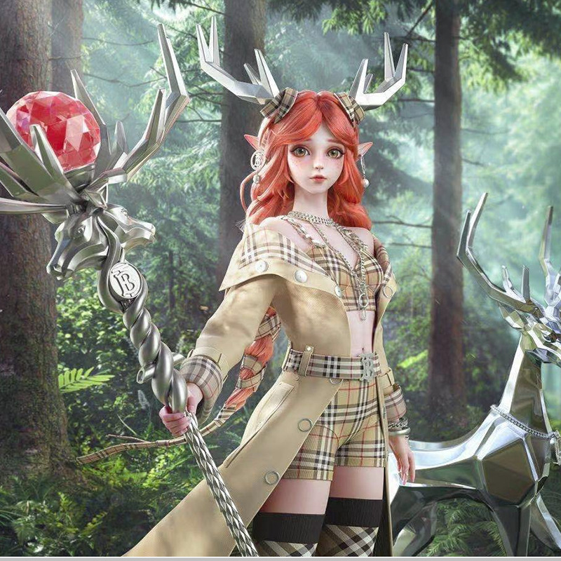 王者荣耀cosplay瑶瑶公主同款整顶假发女 可爱蓬松自然假发波浪卷