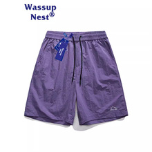 WASSUP Nest 男士潮牌冰丝短裤夏季新款百搭休闲运动裤宽松沙滩裤