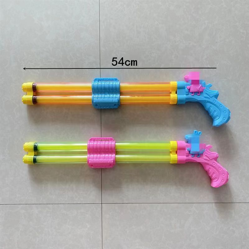 children playing with water toys pull-out water gun water cannon drifting beach water playing water gun toy