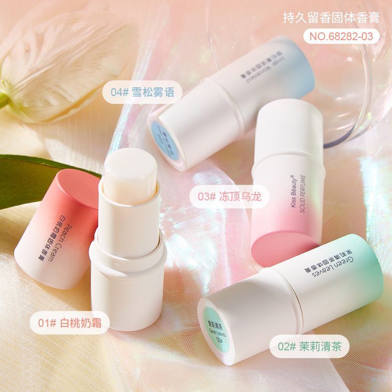 Best-Seller on Douyin Solid Balm Peach Oolong Long-Lasting Female Student Light Perfume Small Portable Perfume Solid Perfume Factory