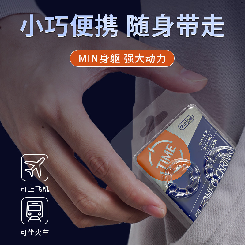 独爱男用阻复三环盒装太阳锁精环成人情趣环透明阴茎包皮环套批发