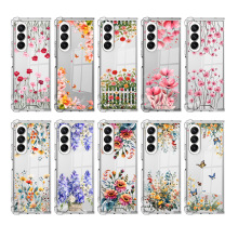 适用于三星Galaxy Z Fold 7 彩绘欧美花朵TPU+PC二合一手机保护壳