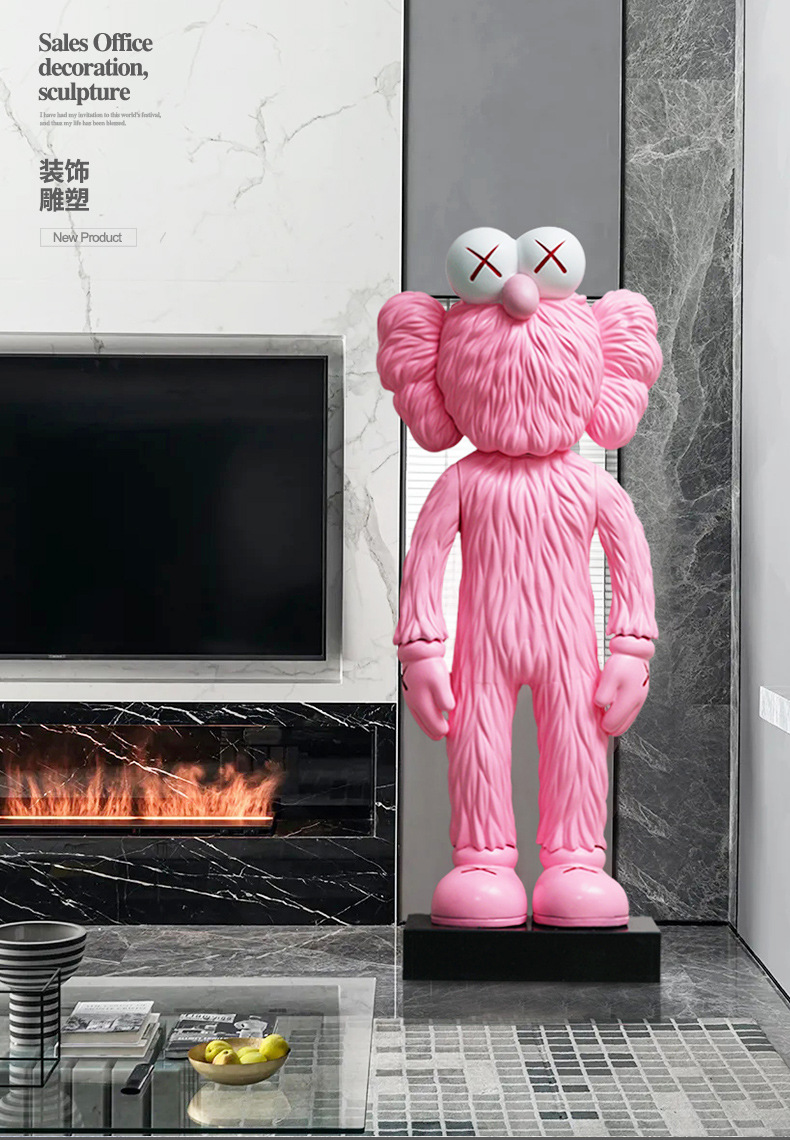 网红暴力熊大摆件潮牌店芝麻街卡通公仔雕塑酒店商场人物摆件