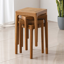 W8鸡翅木四方凳可叠放家用客厅中式餐凳实木化妆凳矮简约高板凳长