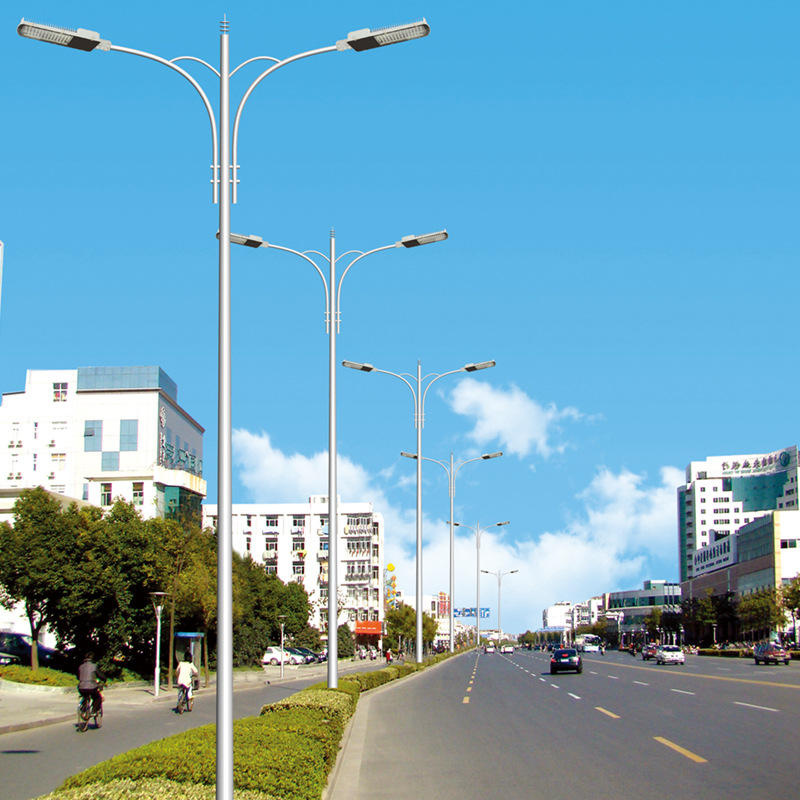 新农村路灯高杆灯6米100w双臂路灯户外照明太阳能路灯一体化路灯