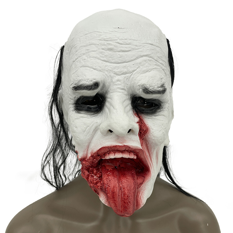 万圣节鬼节扮演cos面罩道具鬼屋密室npc恐怖装扮黑白无常乳胶面具