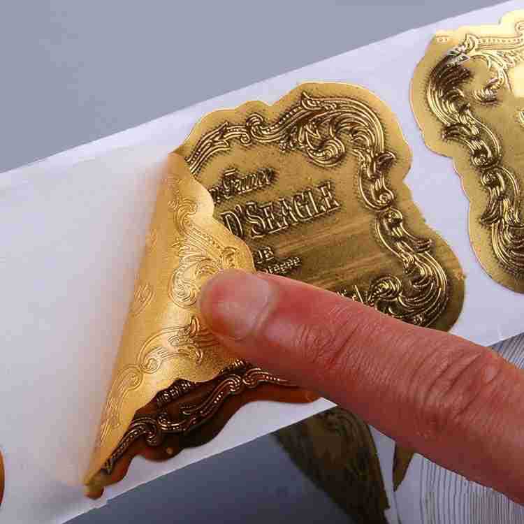 红酒金属标签 激凸 铝箔酒标 不干胶白洋酒logo设计印刷-阿里巴巴